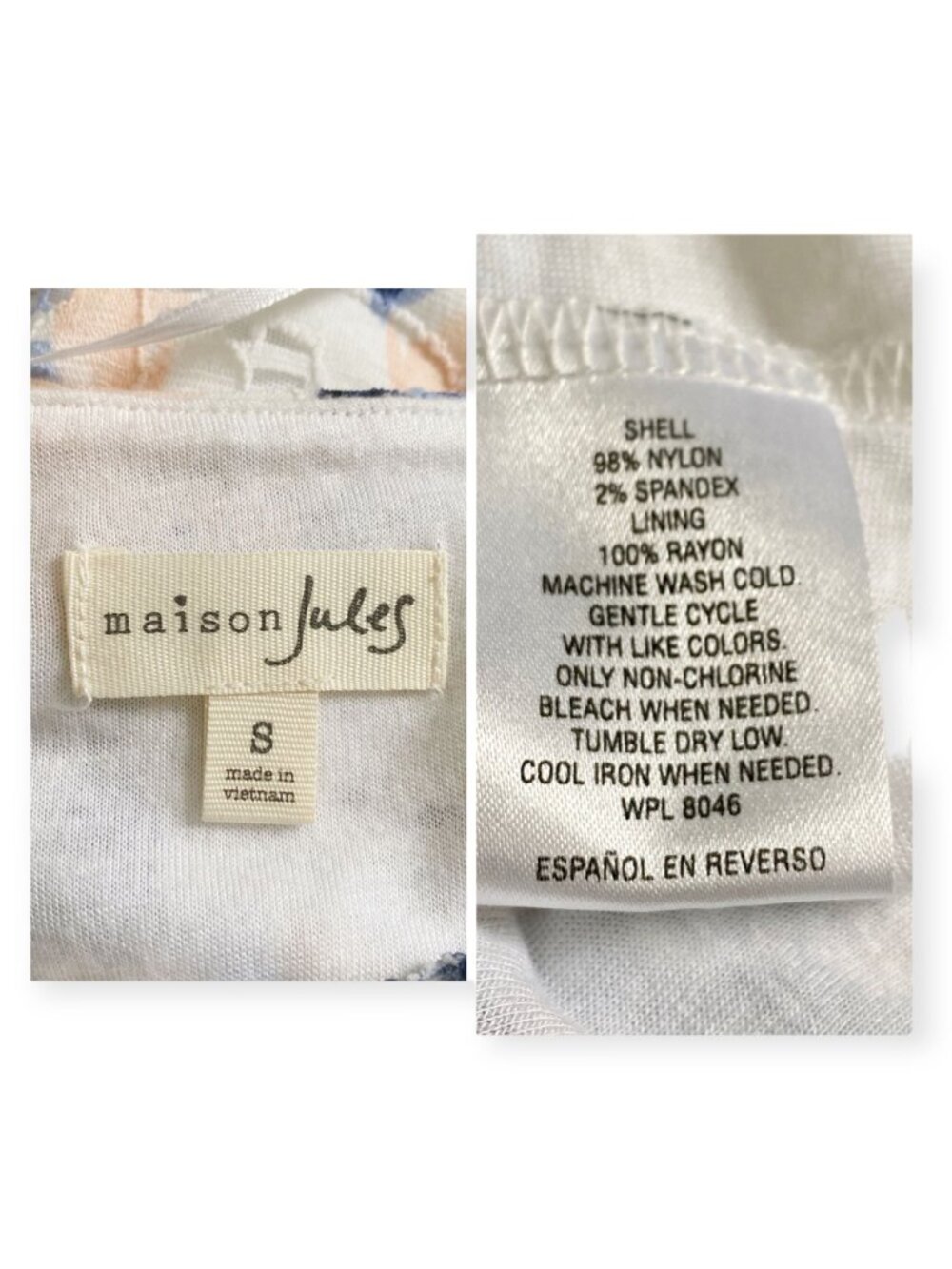 MAISON JULES Osaka Pastel Floral Lace Shift Dress, Size S, New with tag - Picture 10 of 12